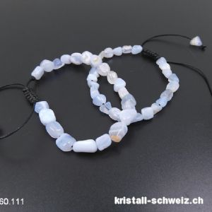 Armband Chalcedon blau, Verstellbar