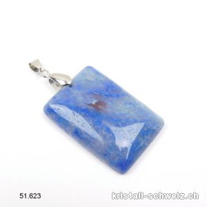 Anhänger Quarz blau - Blauquarz Cabochon mit Metall-Clip abnehmbar