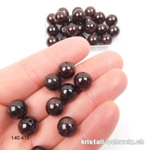 Granat Almandin dunkel, Kugel gelocht 9,5 - 10 mm