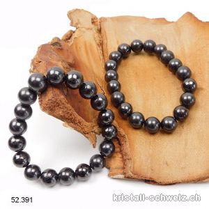 Armband Schungit satiniert 10 mm, elastisch 18,5 cm. Grösse M