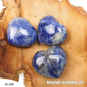 Herz Sodalith 4,5 x 4 x 2,3 cm, bauchig