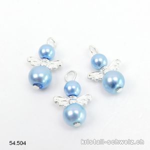 Charm Engel hellblau aus Metall 1,8 cm, mit offenem Ring