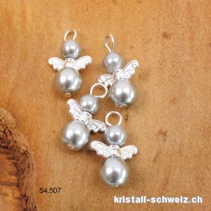 Charm Engel Silberfarbe aus Metall 1,8 cm, mit offenem Ring