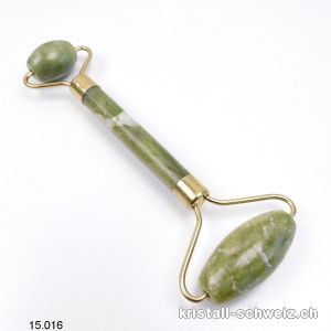 Massage-Roller Jade Serpentin grün 14 cm. SONDERANGEBOT