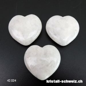 Herz Quarz weiss 3,5 cm, flach