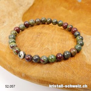 Armband Jaspis - Drachen 6 - 6,5 mm / 17,5 cm. Grösse SM