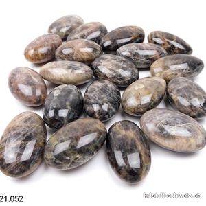Mondstein schwarz 3,5 bis 4 cm, Antistress Stein