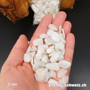 50 Gramm Mondstein weiss, kleine Steine 5 bis 15 mm