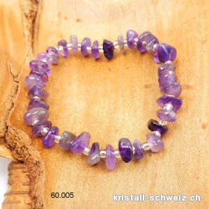 Armband Amethyst Barok, elastisch 16,5 - 17 cm. Grösse S