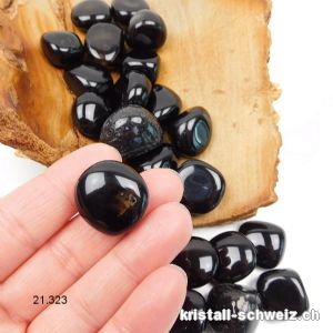 Onyx schwarz Natur 1,8 - 2,5 cm. Größe S-M. Sonderangebot