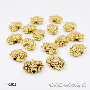 Zwischenteil LOTUS aus Metall vergoldet 12 x 8 x  dick. 4 mm