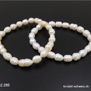 Armband Perlen - Süsswasserperle 6 - 9 mm, elastisch 18,5 cm