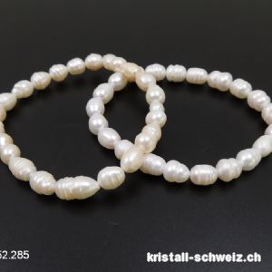 Armband Perlen - Süsswasserperle 6 - 9 mm, elastisch 18,5 cm