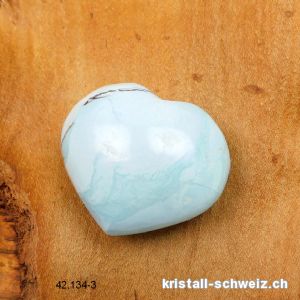 Herz Türkis - Dickit aus Madagaskar 3,8 x 3,4 cm, bauchig. Unikat