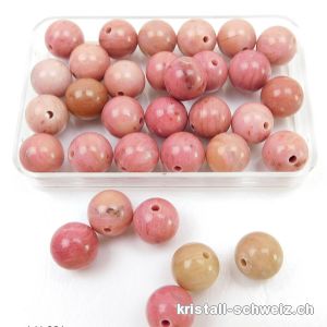 Rhodonit rosa - beige, Kugel gelocht 8 - 8,5 mm. SONDERANGEBOT