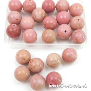 Rhodonit rosa - beige, Kugel gelocht 10 mm. SONDERANGEBOT