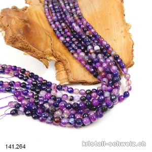 Strang Achat violett gebändert FACETTIERT 5,5 - 6 mm / 36 cm, ca. 60 Kugeln