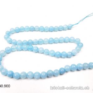 Strang Jade Serpentin blau 6 - 6,5 mm / 38 cm, ca. 62 Kugeln