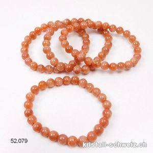 Armband Sonnenstein 8 mm, elastisch 17,5 - 18 cm. A-Qualität