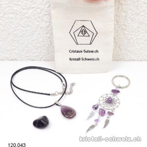 Set Amethyst - INNERER FRIEDEN. Sonderangebot mit Schlüsselanhänger