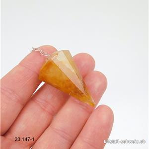Pendel Golden Healer - Quarz-Limonit facettiert. Unikat 3,5 cm