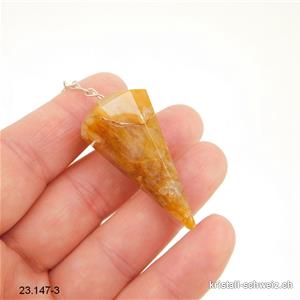 Pendel Golden Healer - Quarz-Limonit facettiert. Unikat 4 cm