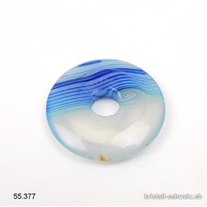 Achat blau-weiss-beige, Donut 3 cm