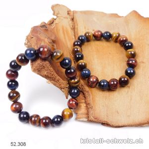 Armband Tigerauge Gelb - Rot - Falkenauge 10-10,5 mm / 18 cm. Gr. SM. Sonderangebot