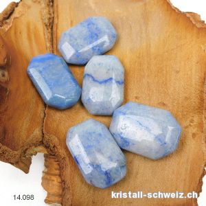 Quarz blau, Antistress Eckstein 3,5 x 2-2,5 cm