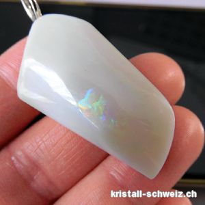 Anhänger Edelopal Solid aus Coober Pedy, Australien an 925 Silberöse. Unikat