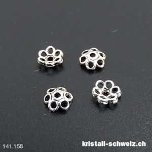 Blumekappe 5 mm, Zwischenteil 925er Silber