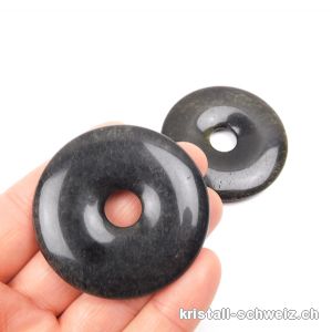 Obsidian gold-silber-schwarz, Donut 5 cm 