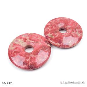 Thulit aus Norwegen, dunkelrosa Zoisit, Donut 4 cm