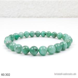 Armband Emerald - Smaragd hell 6,5-7 mm, elastisch 17 cm. Größe S