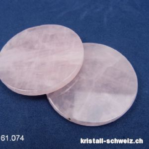 1 Rosenquarz Disc - Scheibe 6 x 0,5 cm dick