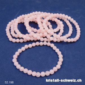 Armband Rosenquarz 6 mm / 18,5-19 cm. Grösse M