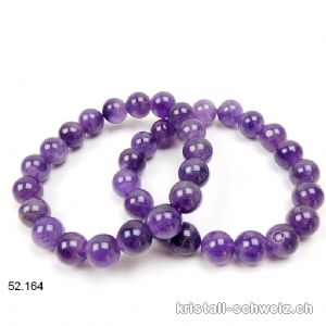 Armband Amethyst 10 mm, elastisch 19 cm. Grösse M-L