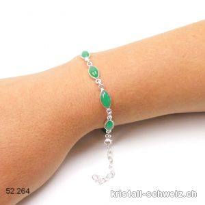 Armband Chrysopras grün aus 925 Silber. AA-Qual.