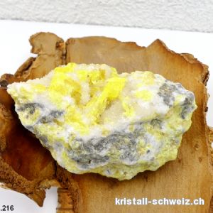 Schwefel aus Sizilien mit Aragonit. Unikat 247 Gramm