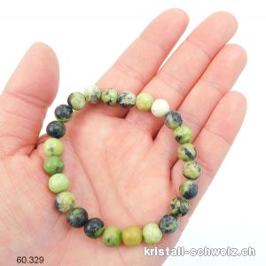 Armband Opal grün 8 mm, elastisch 18 cm. Grösse M. Sonderangebot