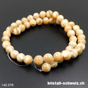 Strang Perlmutt beige-weiss 8 - 8,5 mm / 39 cm, ca 47 Kugeln