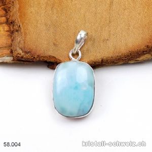 Anhänger Larimar 2 cm an Silberfassung. Unikat