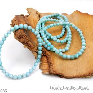 Armband Larimar blau-grün 5,5 - 6 mm / 19 cm. Gr. L