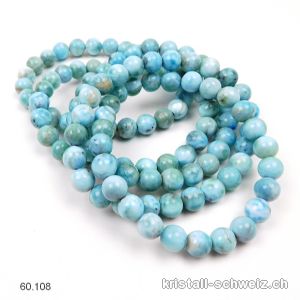 Armband Larimar blau-grün 7,5-7,8 mm / 18 cm. Sonderangebot