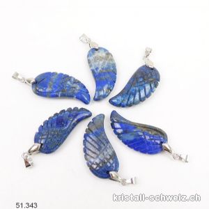 Anhänger Lapislazuli, Engelsflügel 3,5 cm mit Metallöse