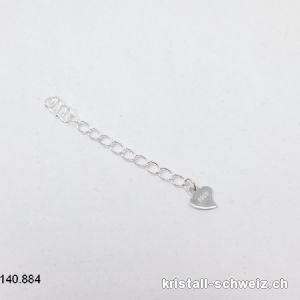 Verlängerungskette mit Herz flach, aus 925 Silber. Sonderangebot