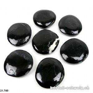 Turmalin schwarz flach poliert 3,6 - 4 cm / 24 bis 29 Gramm. Grösse L