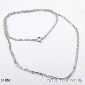 Verdrehte Kette aus 925 Silber, L.45 cm. RHODINIERT