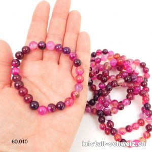Armband Achat dunklerosa 8 mm / 19 - 19,5 cm