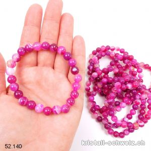 Armband Achat rose pink 8 mm / 18 - 18,5 cm